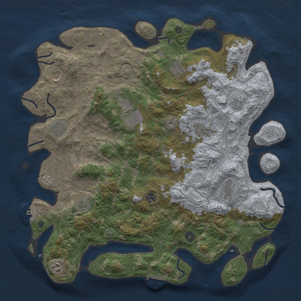 Rust Map: Procedural Map, Size: 4400, Seed: 171130, 20 Monuments