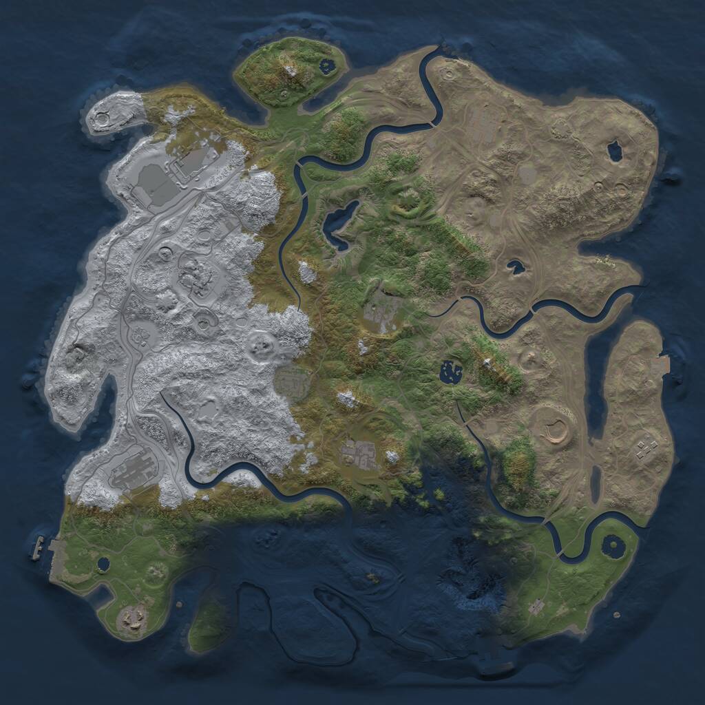 Rust Map: Procedural Map, Size: 4500, Seed: 9132847, 17 Monuments