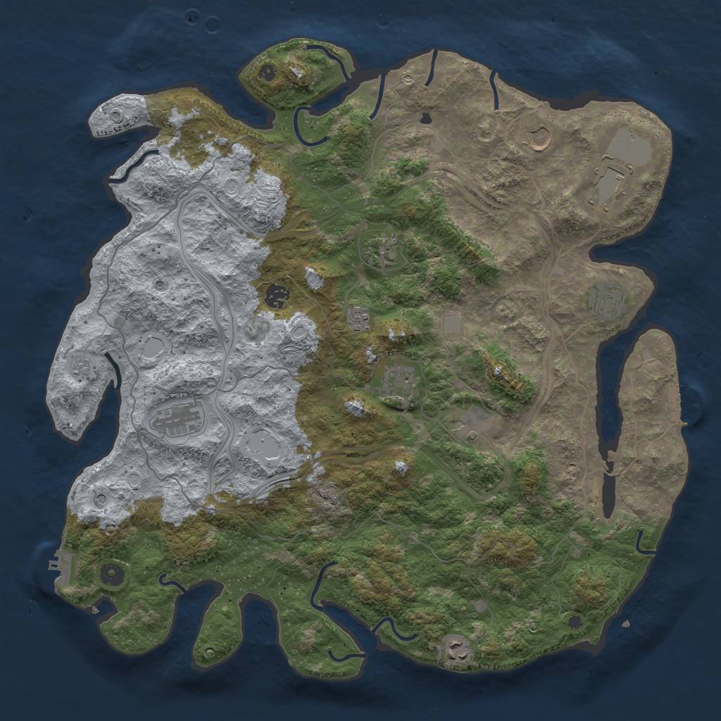 Rust Map: Procedural Map, Size: 4500, Seed: 9132847, 19 Monuments