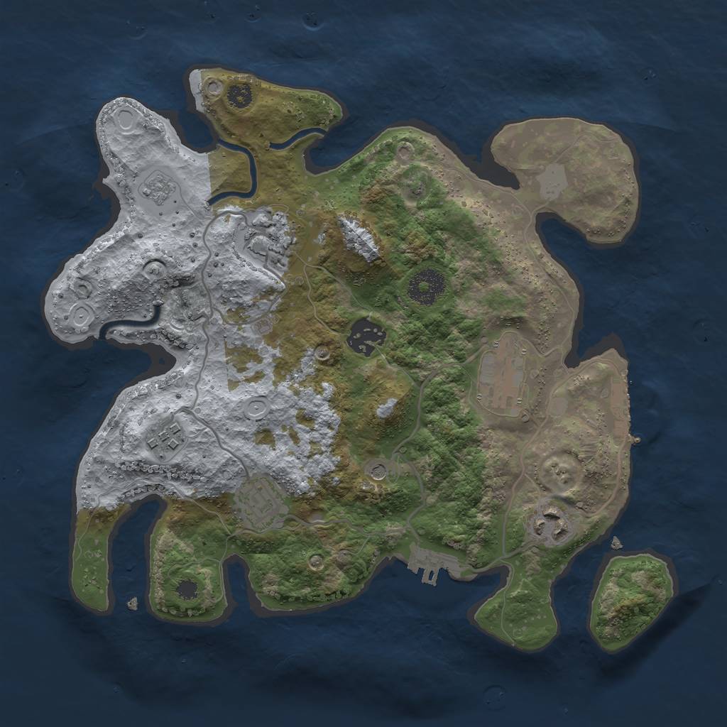 Rust Map: Procedural Map, Size: 3000, Seed: 1613499492, 15 Monuments