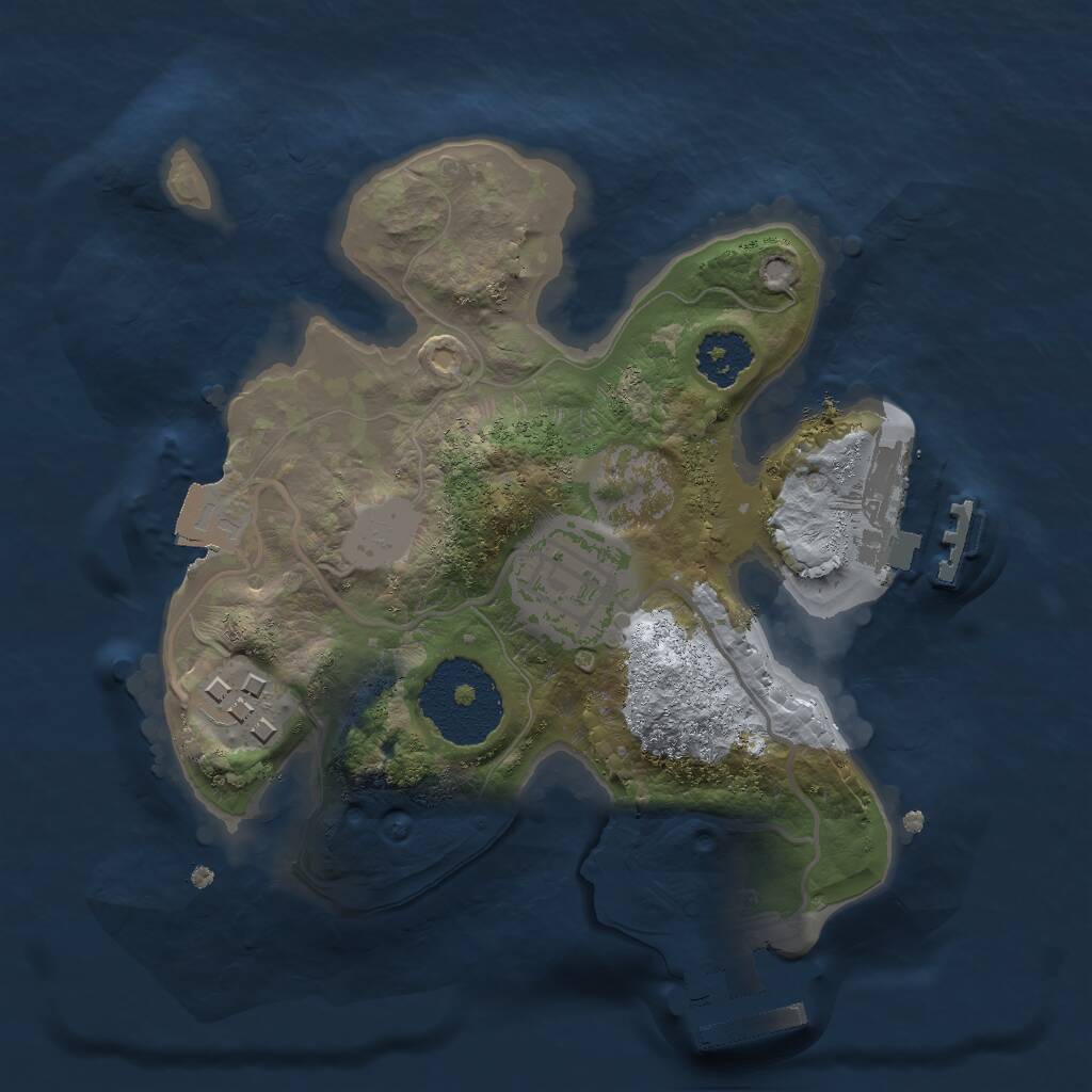 Rust Map: Procedural Map, Size: 2000, Seed: 23082022, 5 Monuments