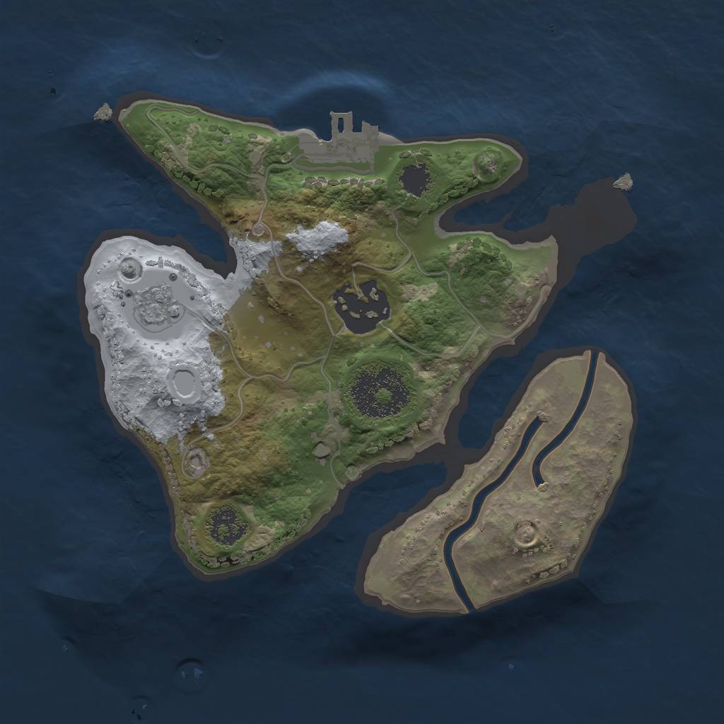 Rust Map: Procedural Map, Size: 2000, Seed: 81199038, 8 Monuments