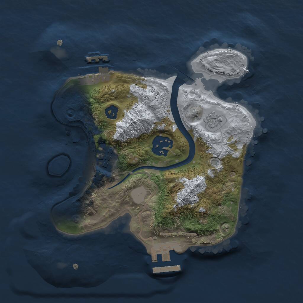 Rust Map: Procedural Map, Size: 2200, Seed: 80085420, 6 Monuments