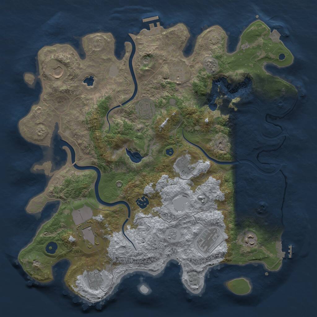 Rust Map: Procedural Map, Size: 4000, Seed: 565735047, 16 Monuments