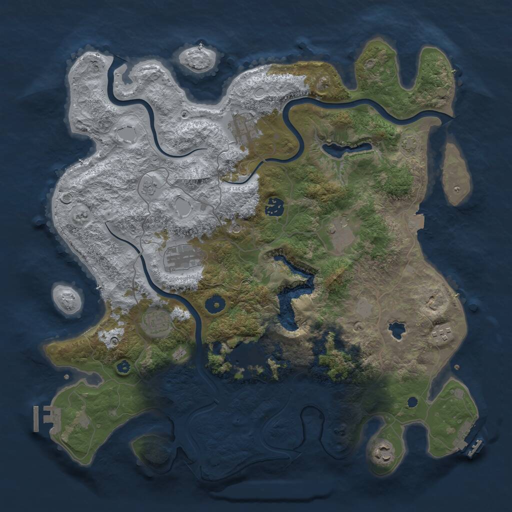 Rust Map: Procedural Map, Size: 4000, Seed: 664547, 14 Monuments
