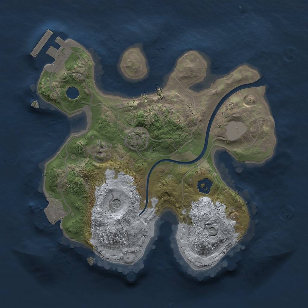 Rust Map: Procedural Map, Size: 2000, Seed: 563204207, 4 Monuments