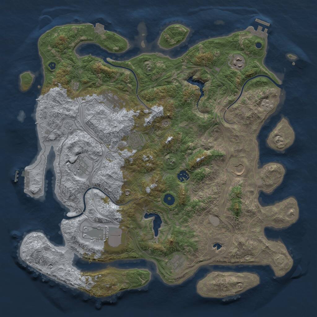 Rust Map: Procedural Map, Size: 4250, Seed: 645278349, 15 Monuments