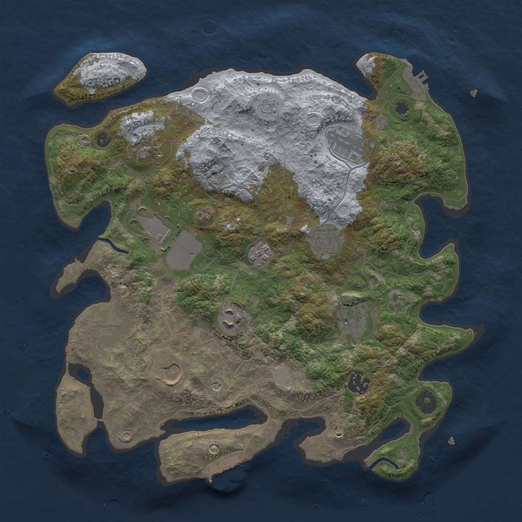 Rust Map: Procedural Map, Size: 3600, Seed: 66067309, 18 Monuments