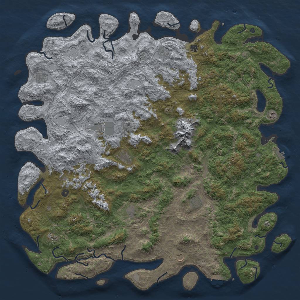 Rust Map: Procedural Map, Size: 6000, Seed: 77437743, 20 Monuments