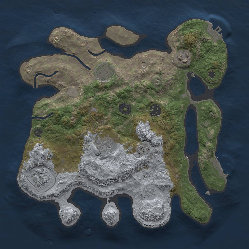 Rust Map: Procedural Map, Size: 3000, Seed: 27422, 15 Monuments