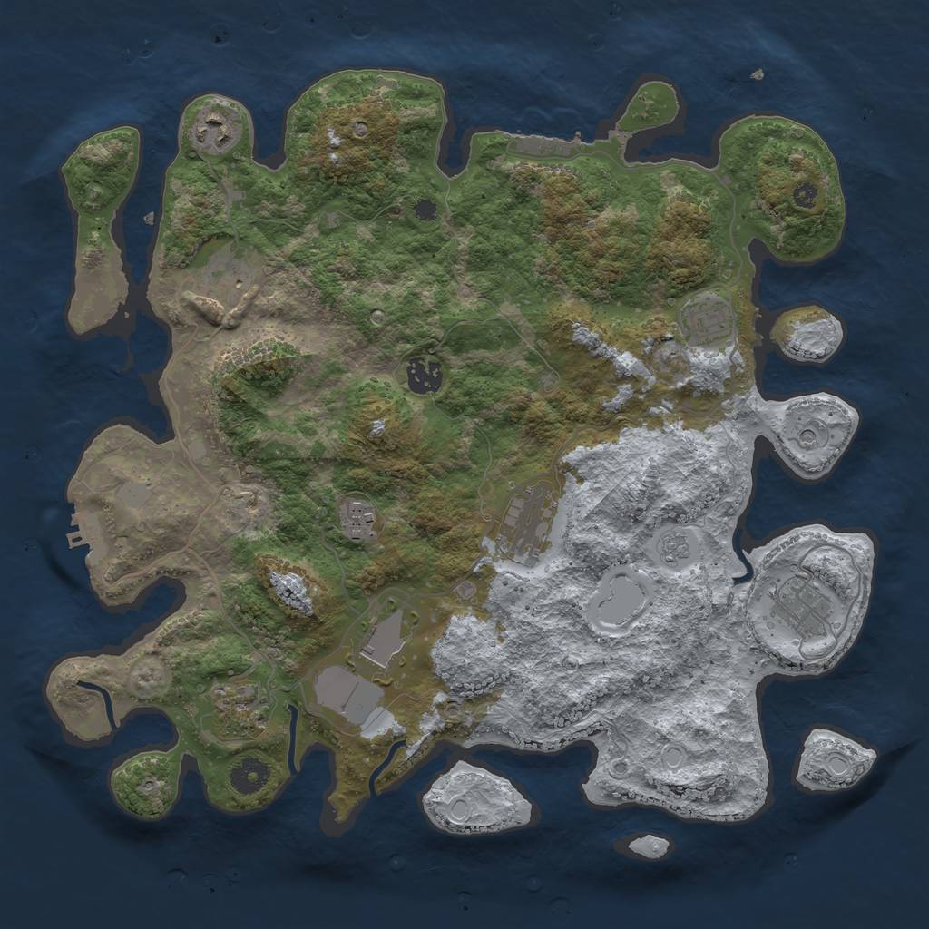 Rust Map: Procedural Map, Size: 3750, Seed: 530984581, 18 Monuments