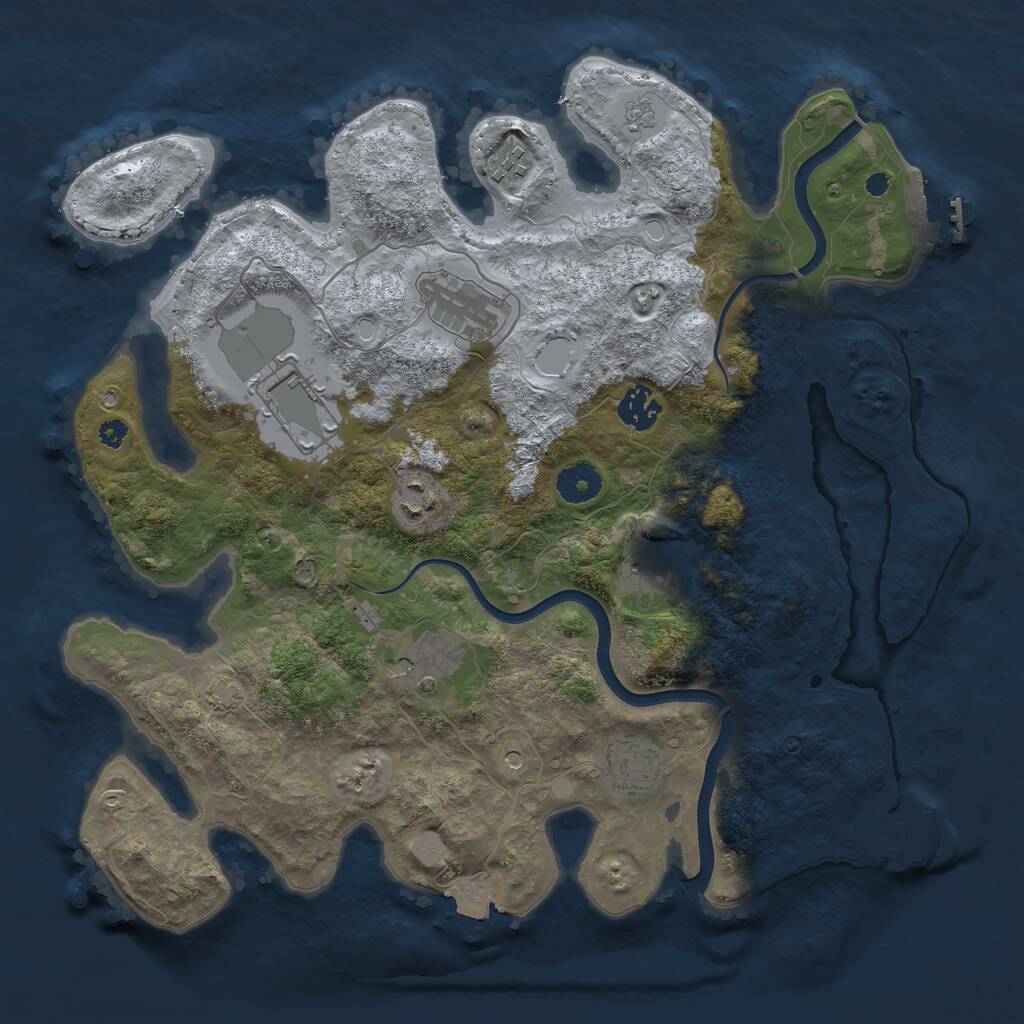 Rust Map: Procedural Map, Size: 3650, Seed: 313718751, 14 Monuments