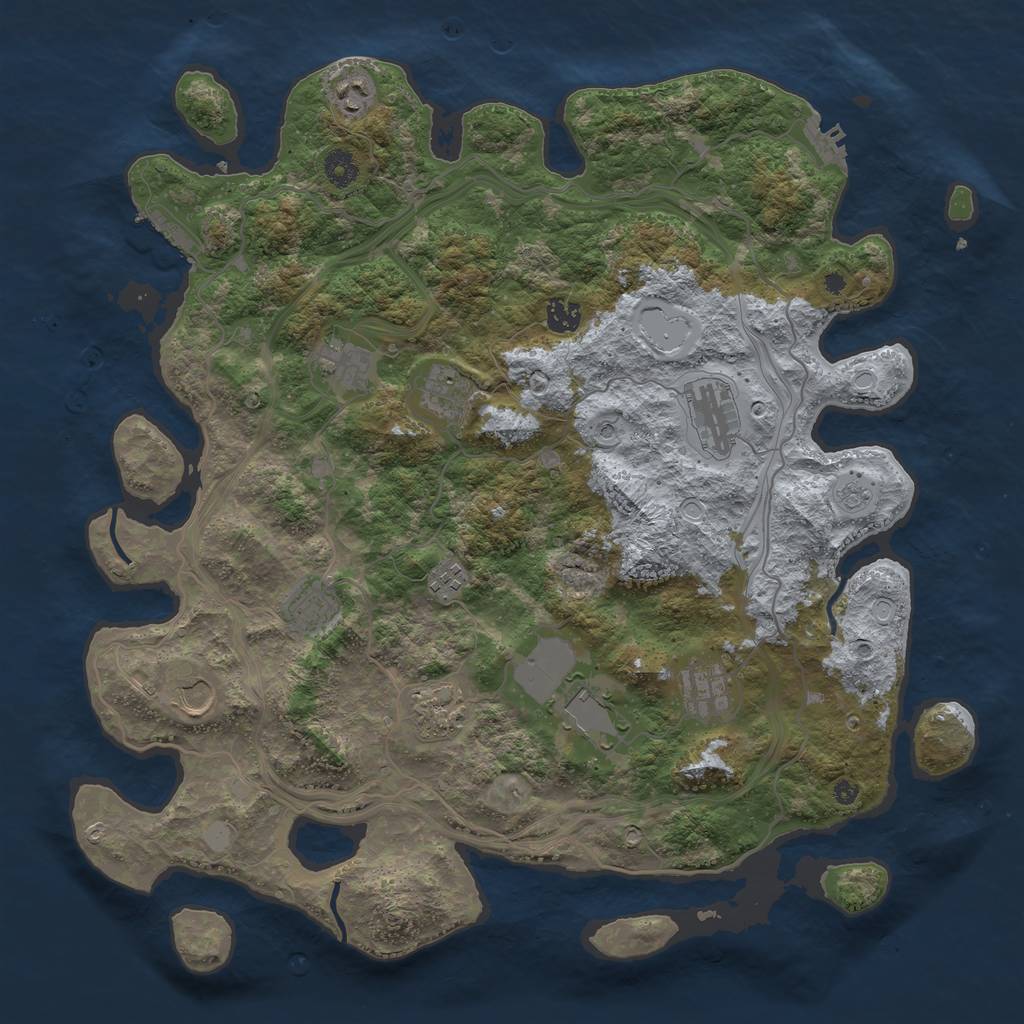 Rust Map: Procedural Map, Size: 4250, Seed: 1380563697, 20 Monuments