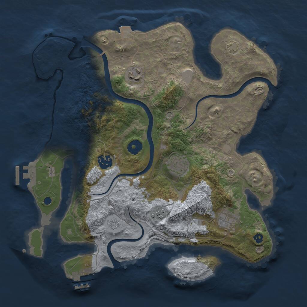 Rust Map: Procedural Map, Size: 3200, Seed: 71645349, 11 Monuments