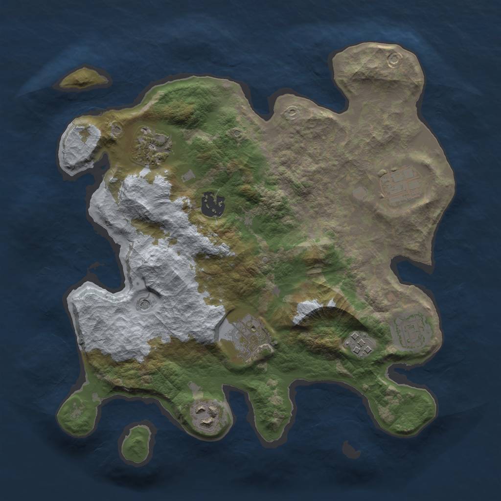 Rust Map: Barren, Size: 3000, Seed: 19822, 10 Monuments