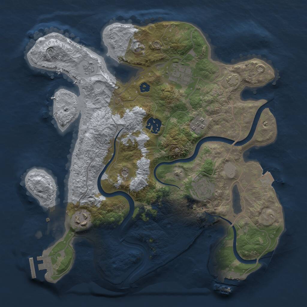 Rust Map: Procedural Map, Size: 3000, Seed: 76245, 11 Monuments