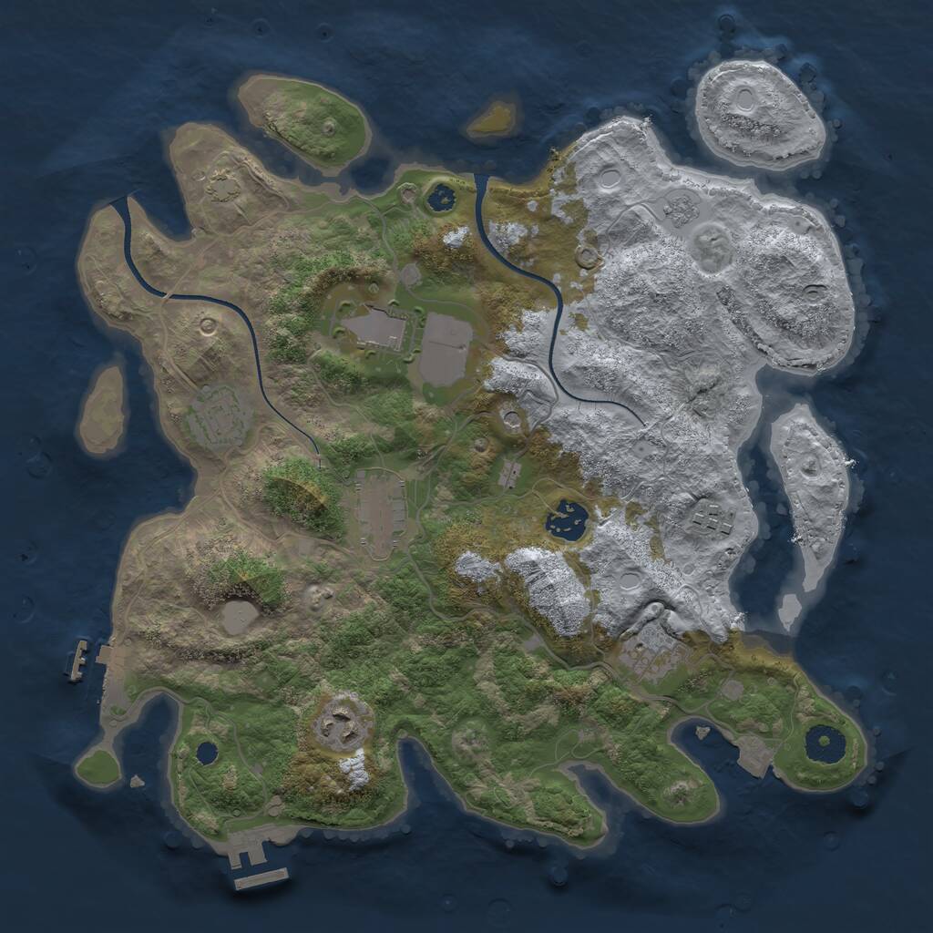 Rust Map: Procedural Map, Size: 3500, Seed: 809511513, 13 Monuments