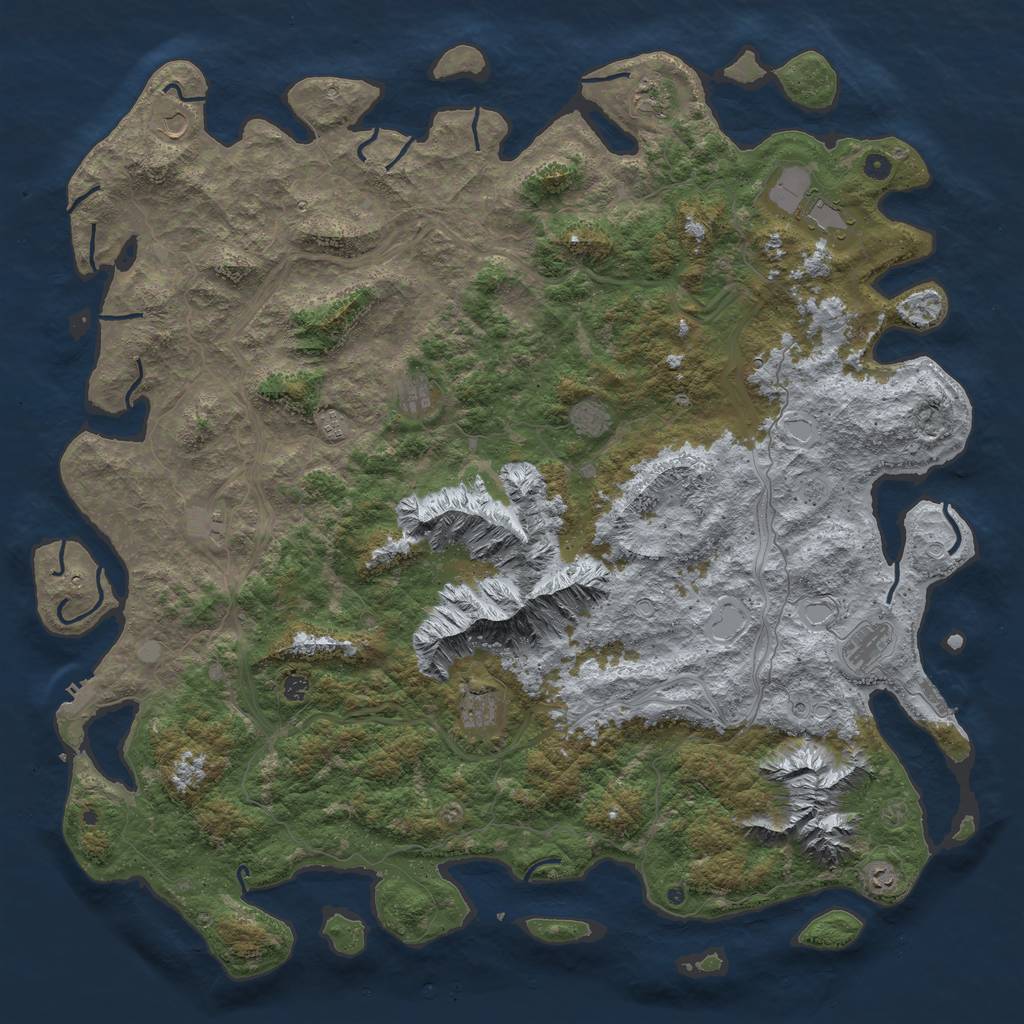 Rust Map: Procedural Map, Size: 6000, Seed: 7033097, 20 Monuments