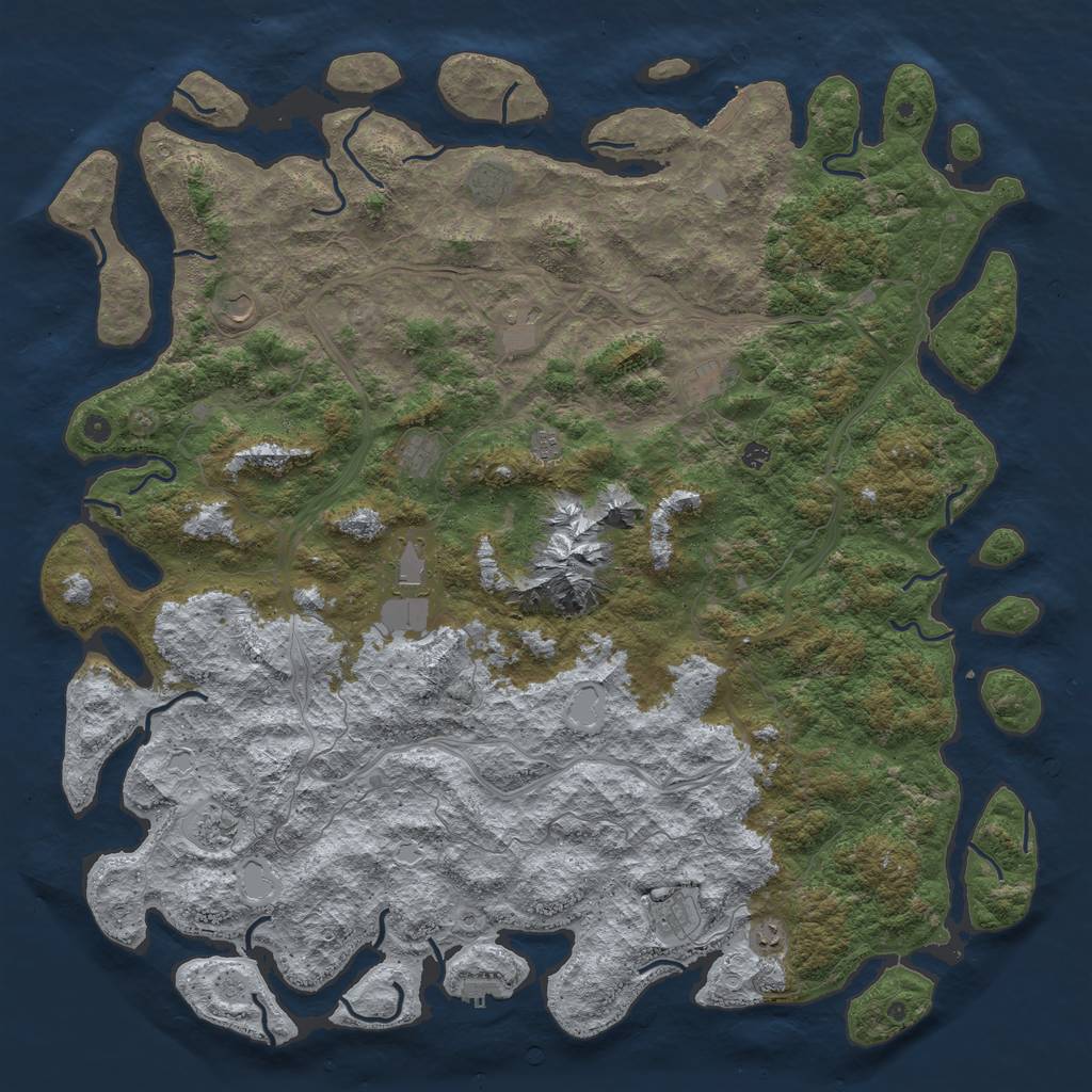 Rust Map: Procedural Map, Size: 6000, Seed: 81680085, 20 Monuments