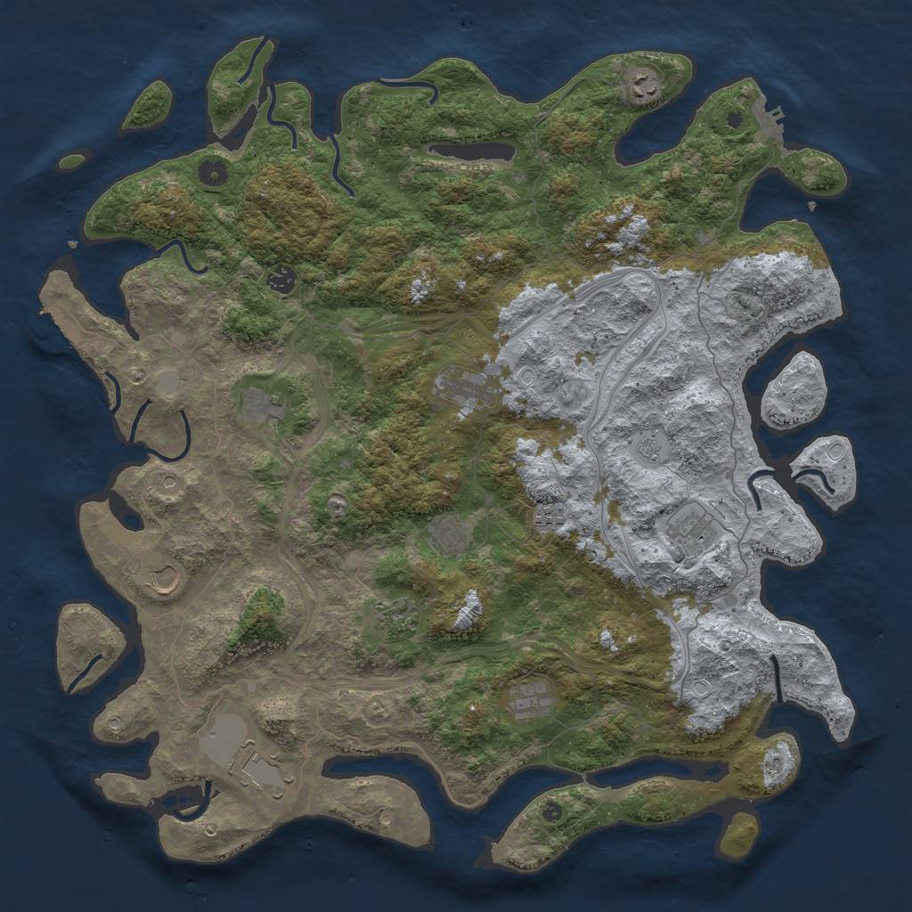 Rust Map: Procedural Map, Size: 4800, Seed: 1571239248, 20 Monuments