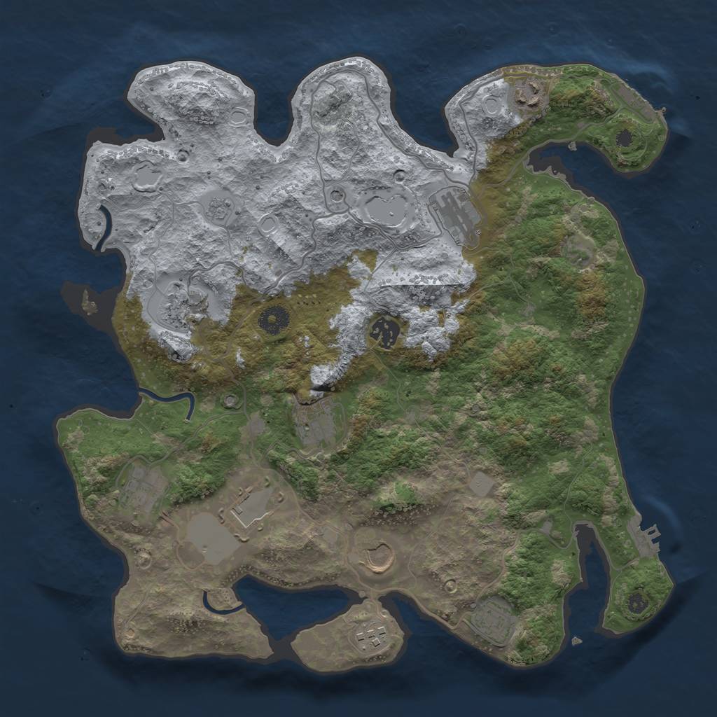 Rust Map: Procedural Map, Size: 3650, Seed: 1604716544, 19 Monuments