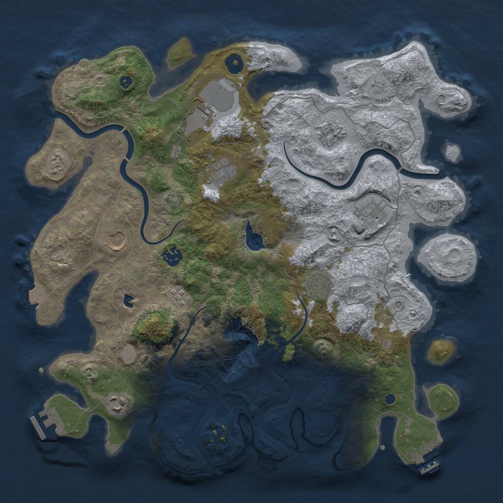 Rust Map: Procedural Map, Size: 4000, Seed: 2112616035, 15 Monuments