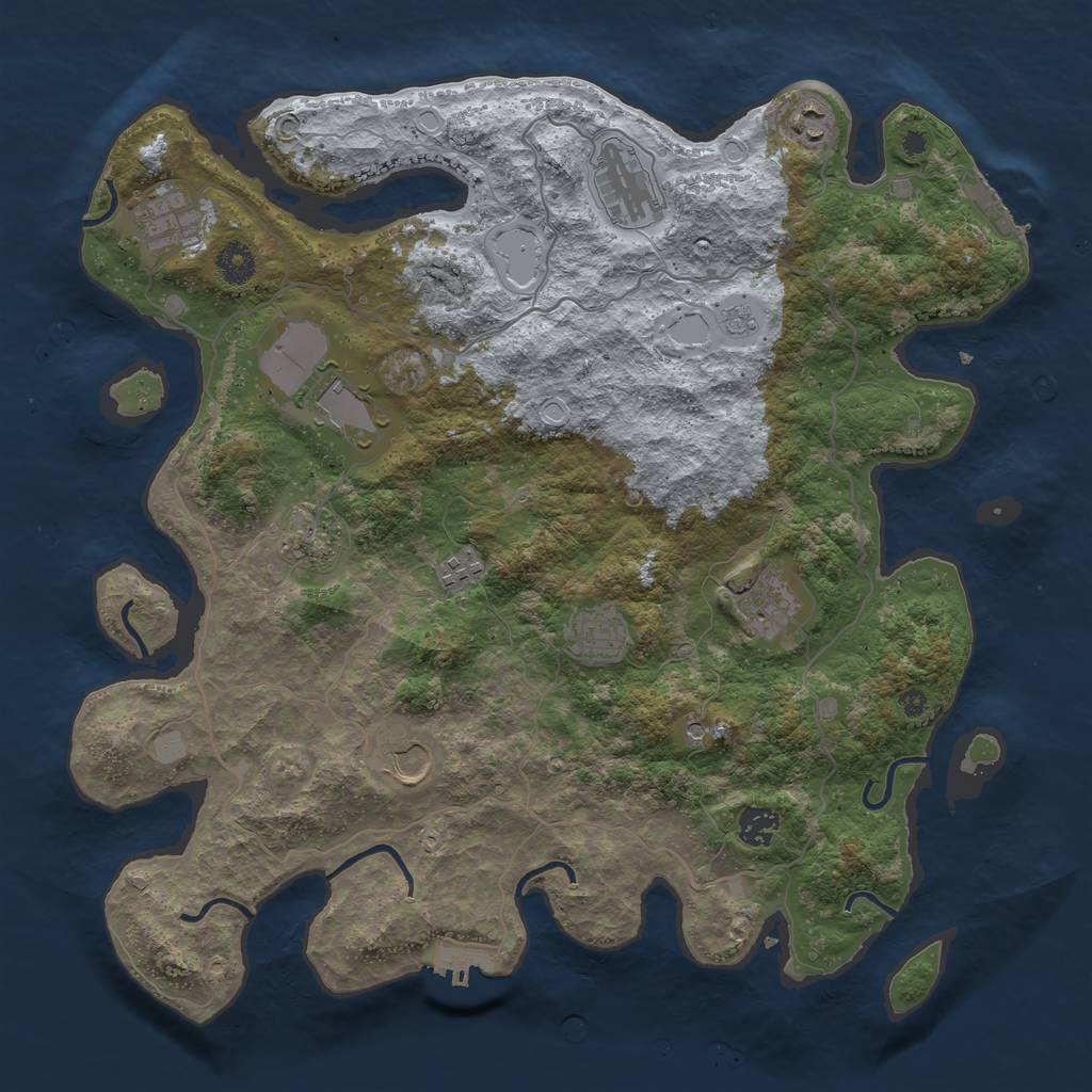 Rust Map: Procedural Map, Size: 4000, Seed: 209521, 19 Monuments