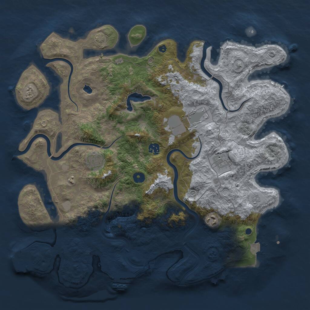 Rust Map: Procedural Map, Size: 4051, Seed: 1382534, 12 Monuments