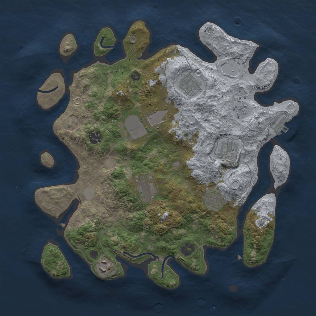 Rust Map: Procedural Map, Size: 3500, Seed: 431307103, 15 Monuments