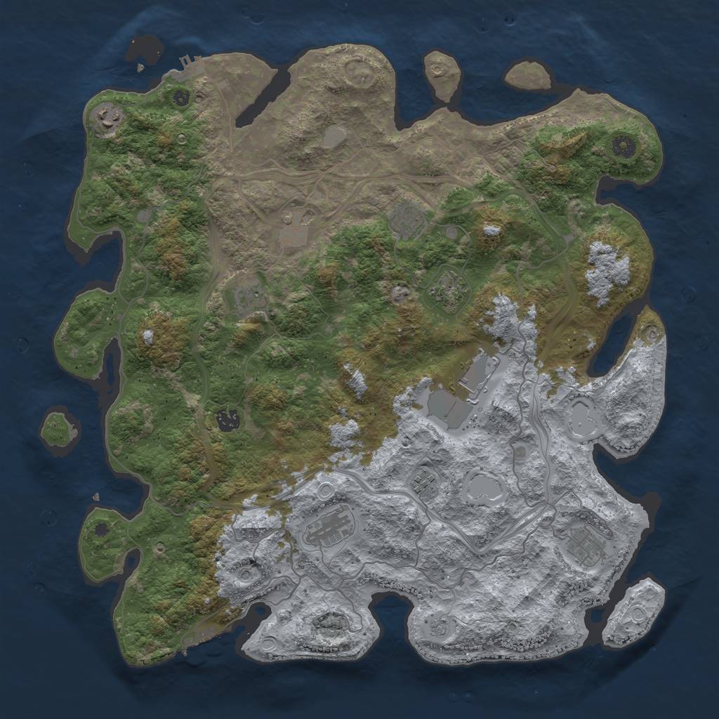 Rust Map: Procedural Map, Size: 4500, Seed: 521338824, 19 Monuments