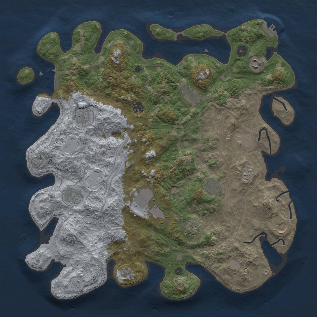 Rust Map: Procedural Map, Size: 4250, Seed: 883009060, 20 Monuments