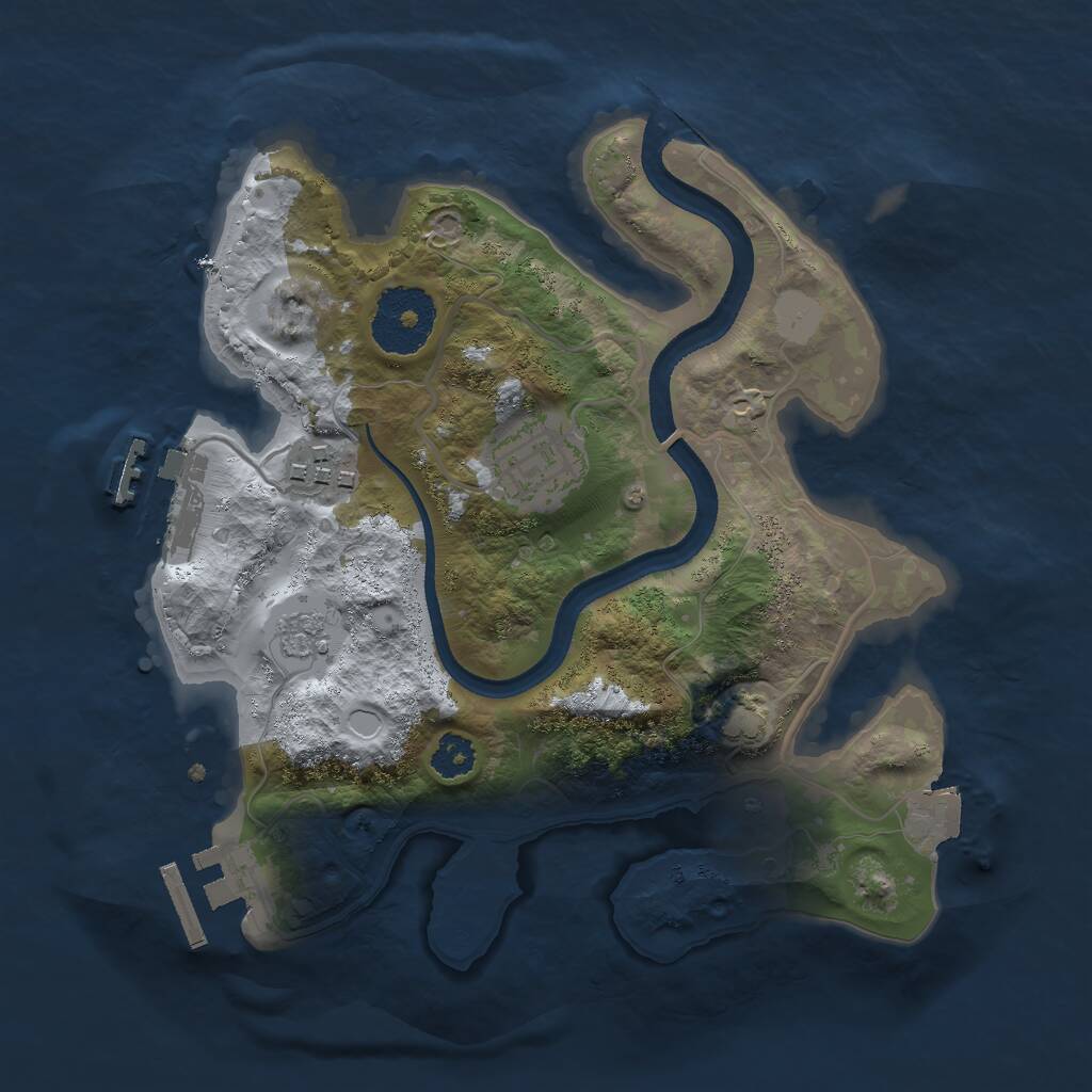 Rust Map: Procedural Map, Size: 2500, Seed: 866305537, 7 Monuments