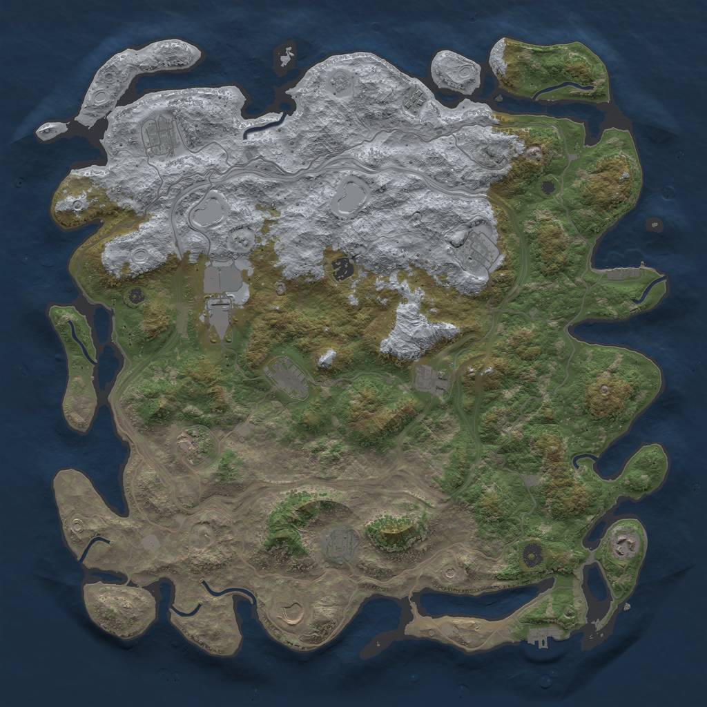 Rust Map: Procedural Map, Size: 4750, Seed: 987153284, 20 Monuments
