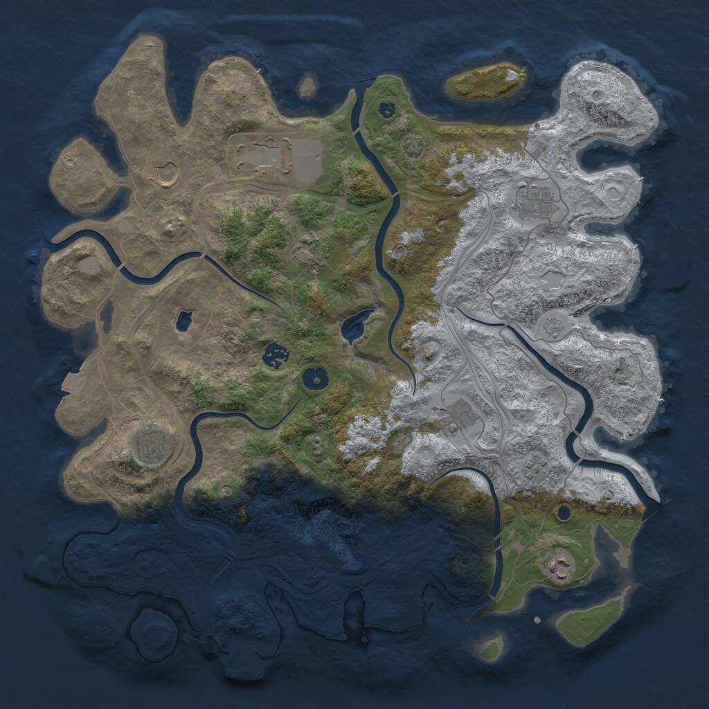 Rust Map: Procedural Map, Size: 4250, Seed: 880806860, 14 Monuments