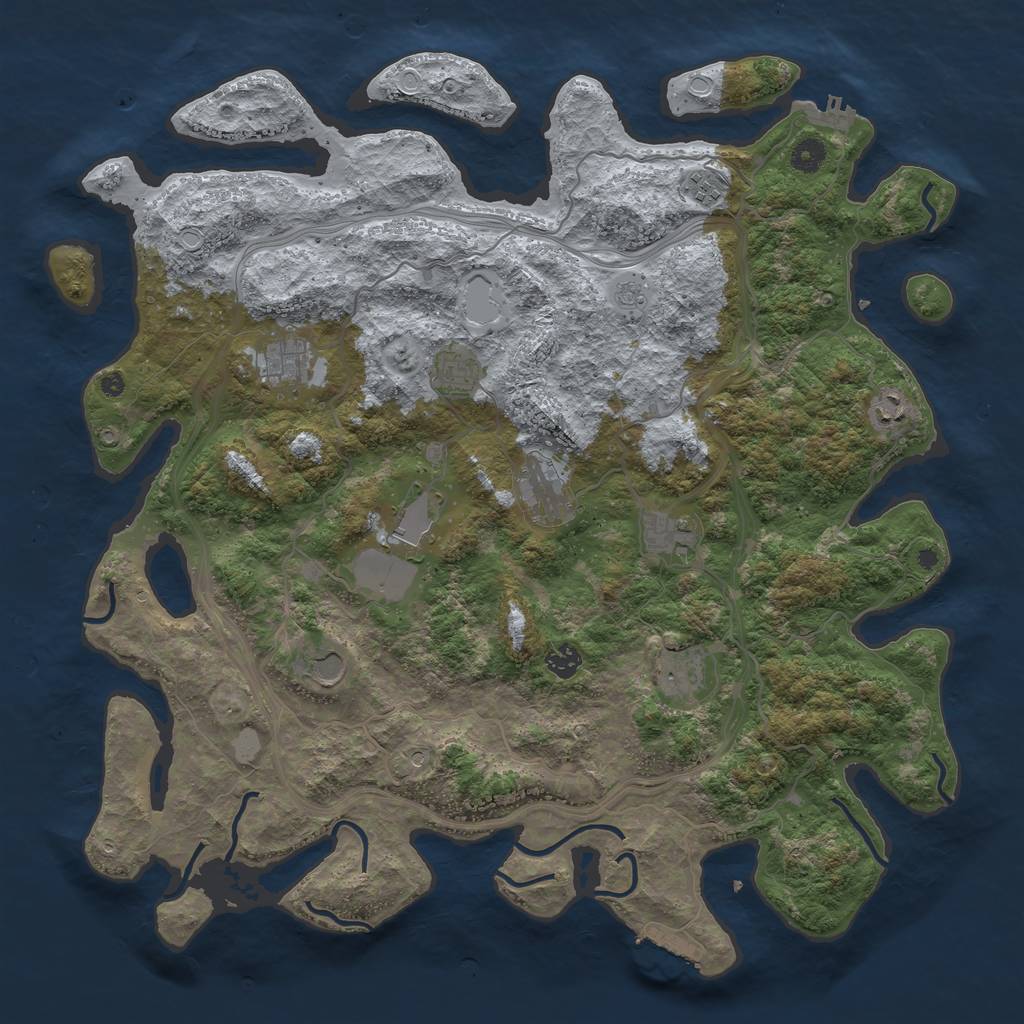 Rust Map: Procedural Map, Size: 4500, Seed: 22233222, 19 Monuments