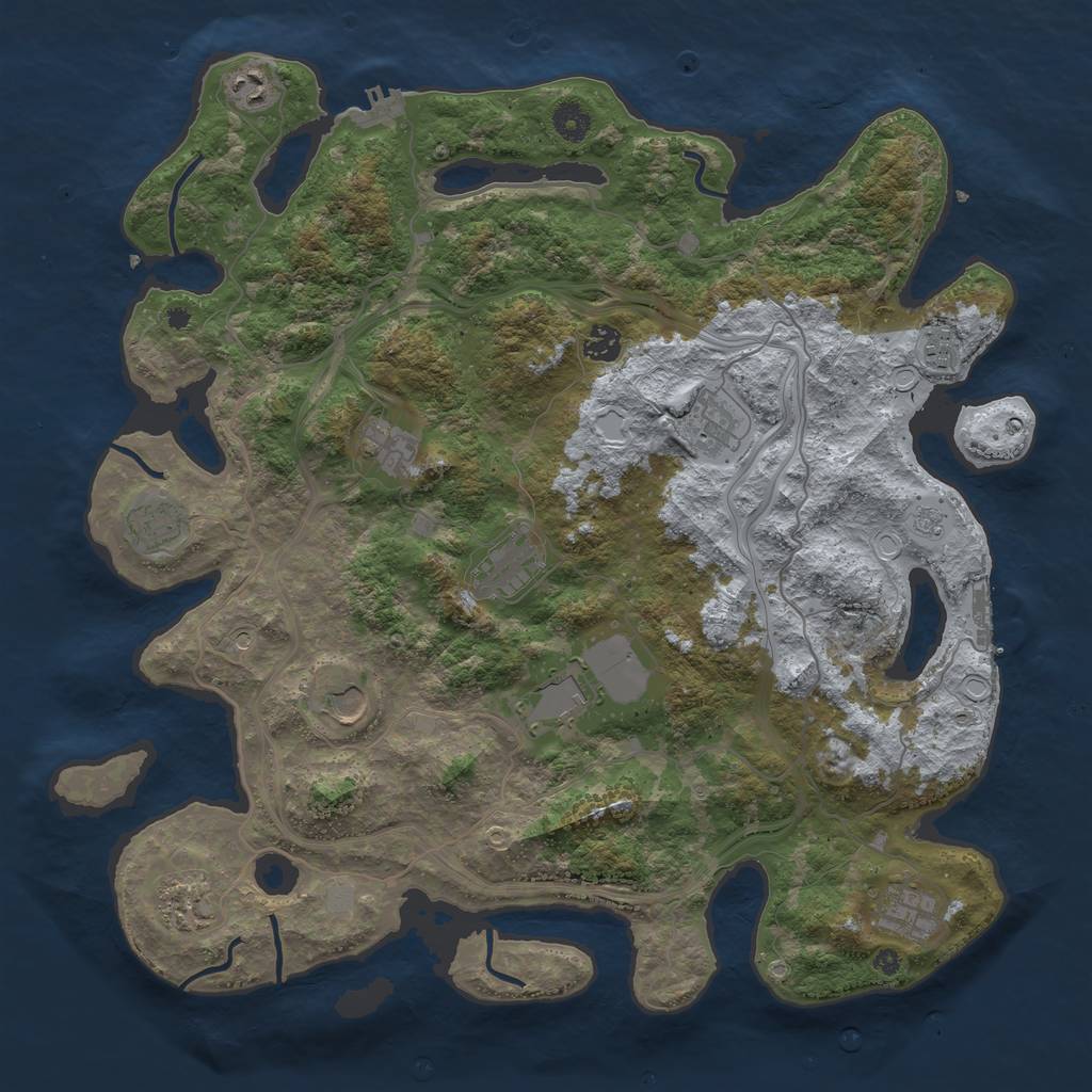 Rust Map: Procedural Map, Size: 4251, Seed: 1337, 20 Monuments