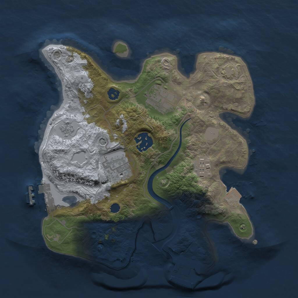 Rust Map: Procedural Map, Size: 2500, Seed: 11839, 10 Monuments