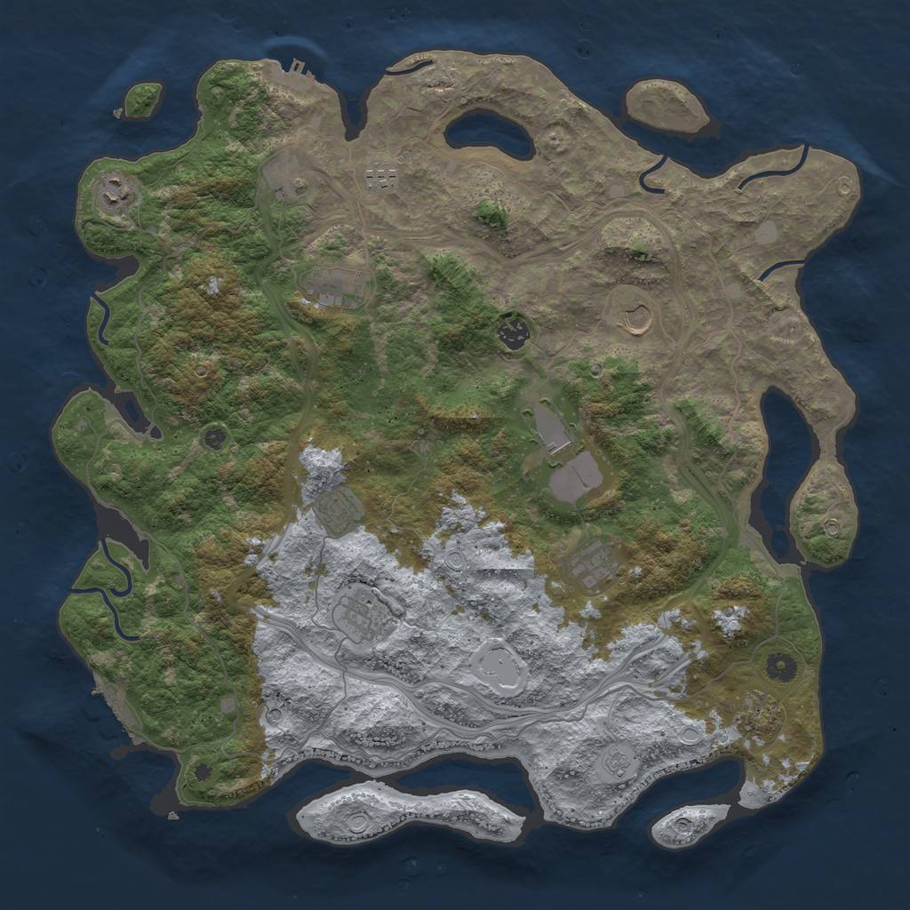 Rust Map: Procedural Map, Size: 4500, Seed: 3346653, 20 Monuments