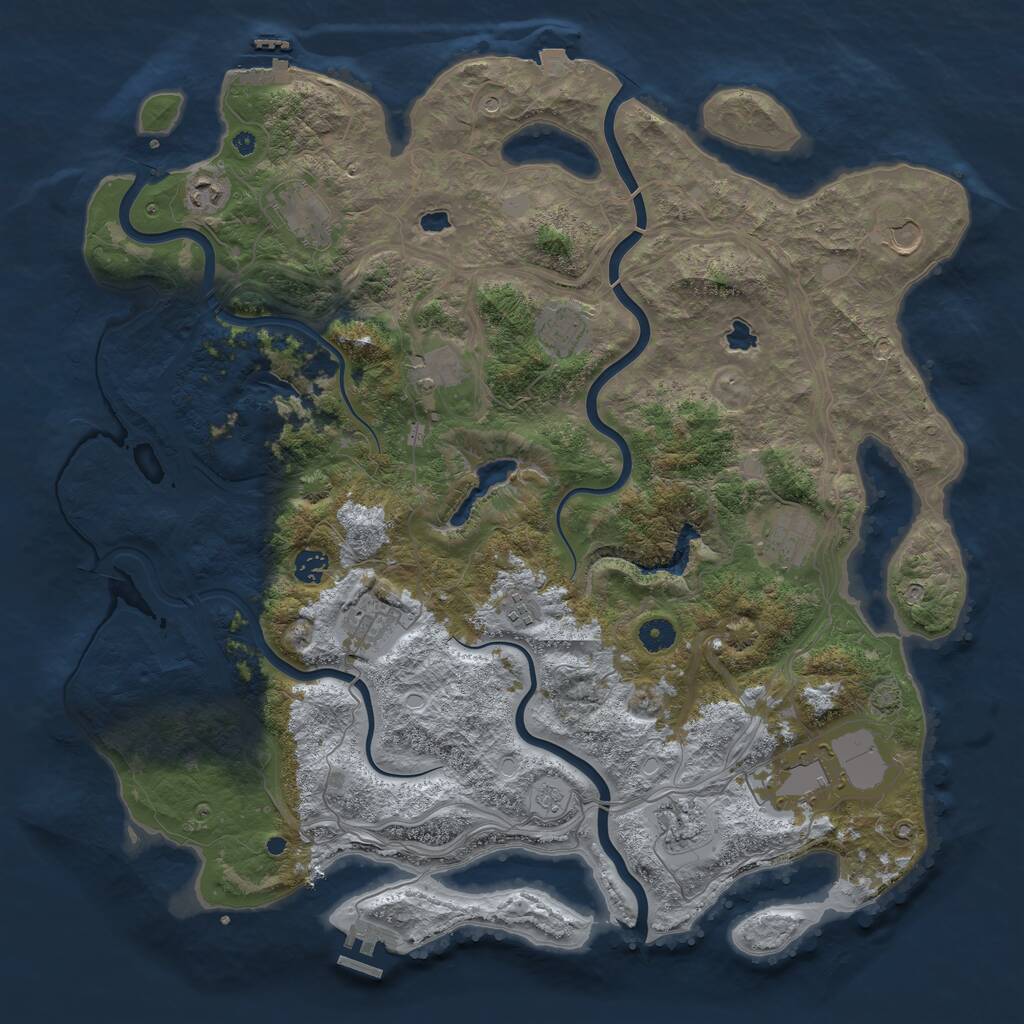 Rust Map: Procedural Map, Size: 4500, Seed: 3346653, 17 Monuments