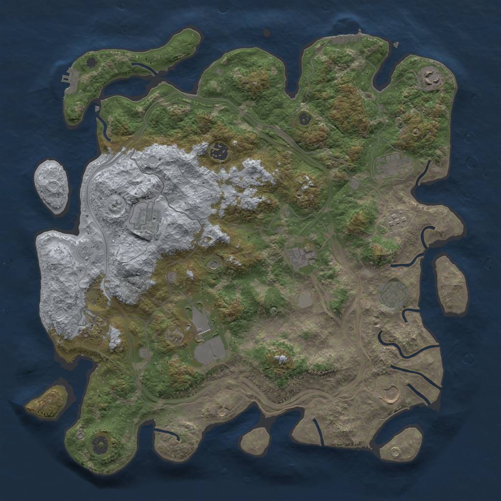 Rust Map: Procedural Map, Size: 4250, Seed: 328436747, 19 Monuments