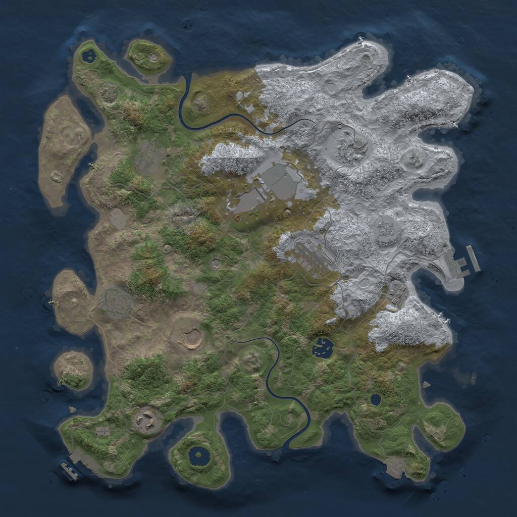 Rust Map: Procedural Map, Size: 3750, Seed: 633846128, 15 Monuments