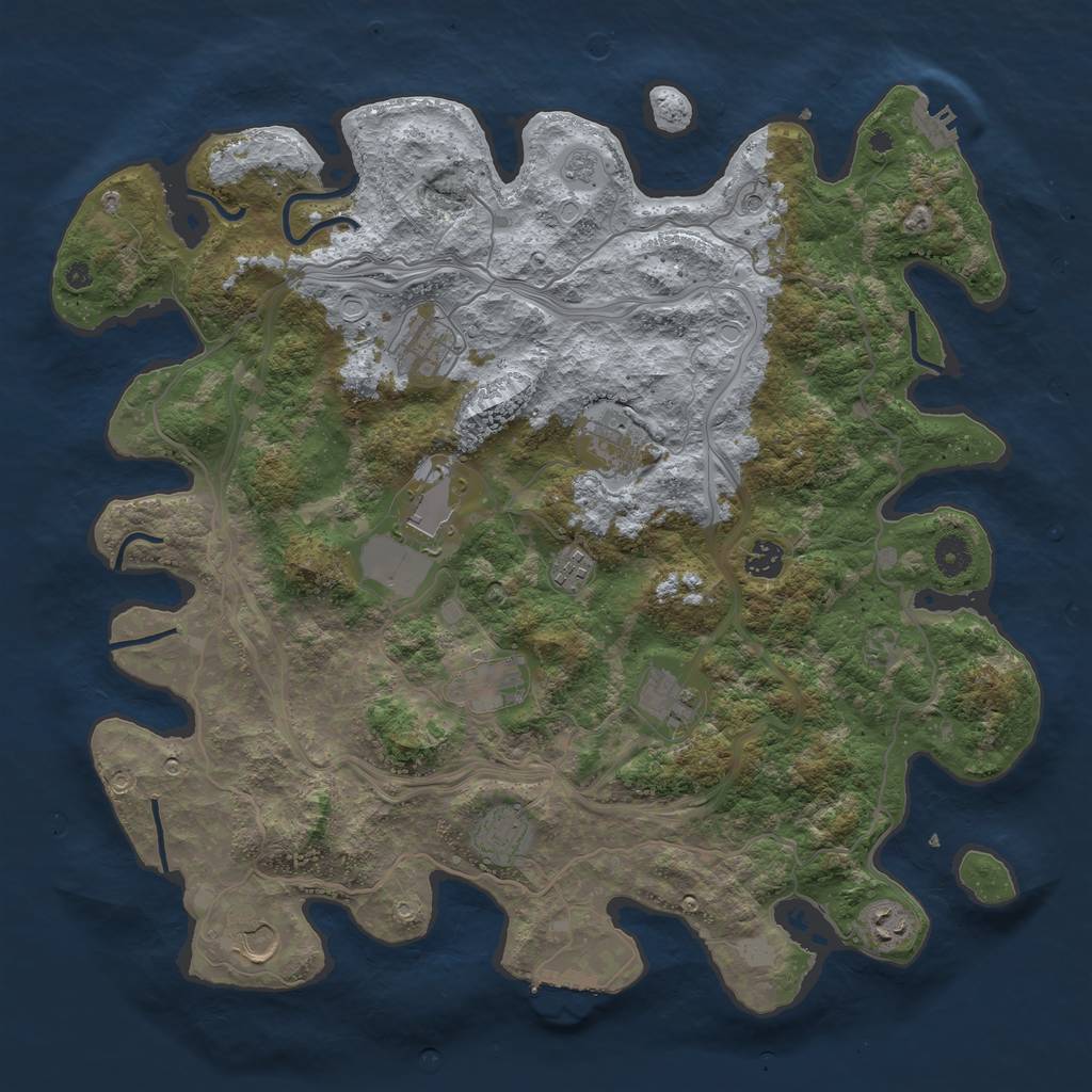 Rust Map: Procedural Map, Size: 4250, Seed: 1408154022, 19 Monuments
