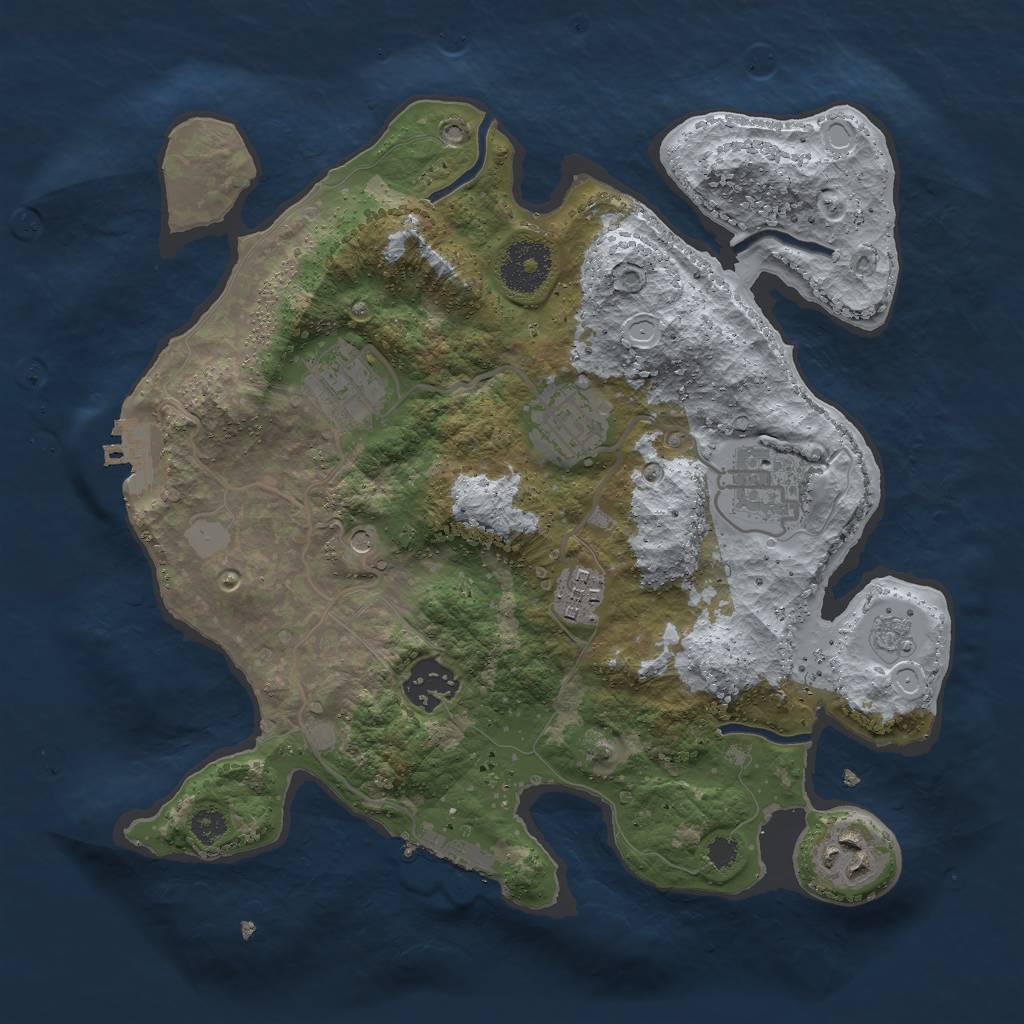 Rust Map: Procedural Map, Size: 3000, Seed: 991143678, 15 Monuments