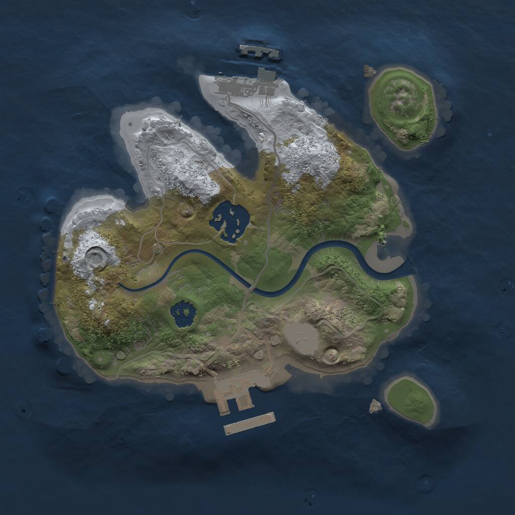 Rust Map: Procedural Map, Size: 2000, Seed: 1162556588, 4 Monuments