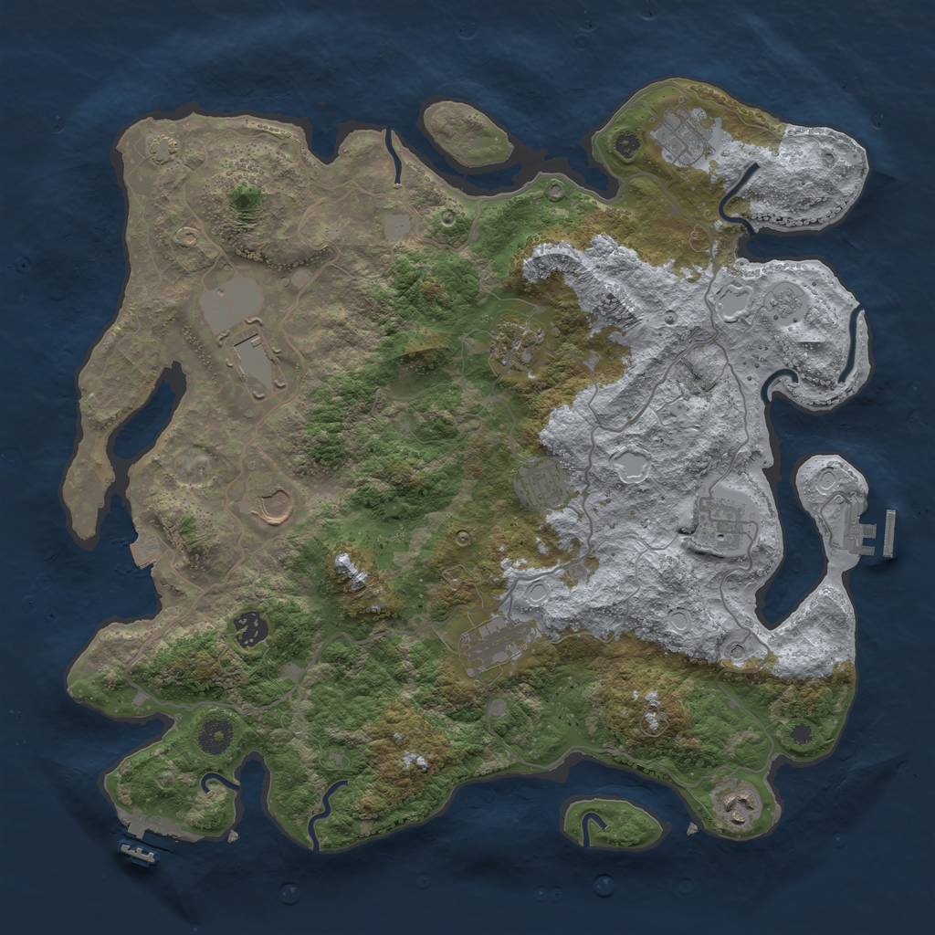 Rust Map: Procedural Map, Size: 4000, Seed: 8222022, 17 Monuments