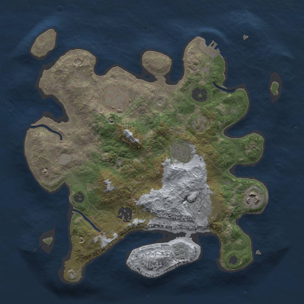 Rust Map: Procedural Map, Size: 3000, Seed: 9675, 13 Monuments