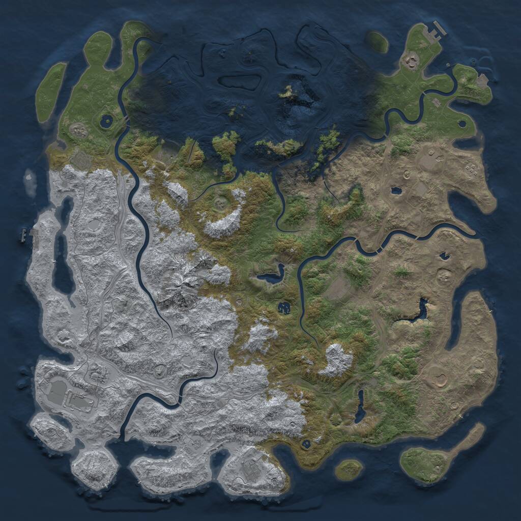 Rust Map: Procedural Map, Size: 6000, Seed: 20823, 17 Monuments