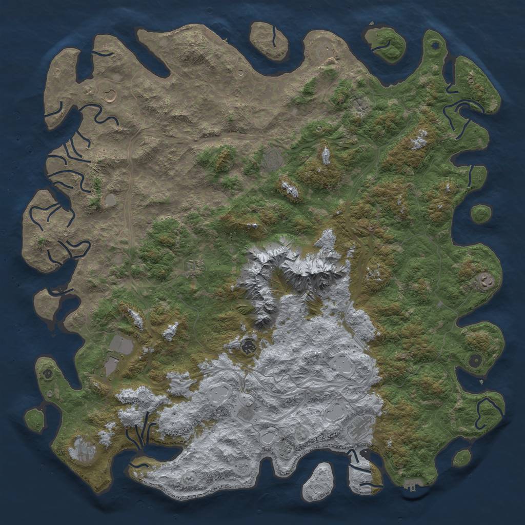 Rust Map: Procedural Map, Size: 6000, Seed: 36329, 20 Monuments