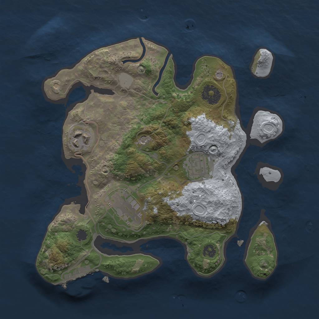 Rust Map: Procedural Map, Size: 2500, Seed: 63, 10 Monuments