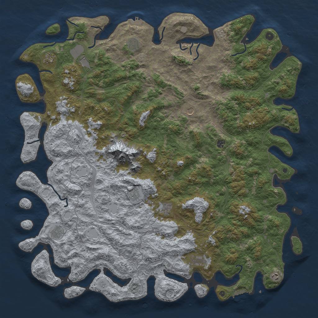 Rust Map: Procedural Map, Size: 6000, Seed: 1044552898, 20 Monuments